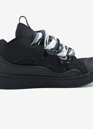 Чорні кросівки унісекс lanvin curb black rope laces mix х ланвін 44