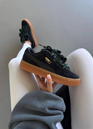 Чорні жіночі кросівки puma suede xl black gum х пума 38