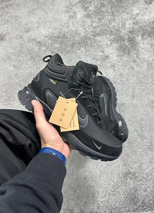 Черные мужские кроссовки nike rivah black gore-tex winter fur x эйр форс 45