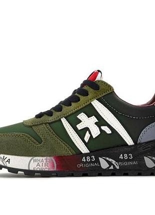 Мужские кроссовки хаки premiata lander khaki black white х премиата 45