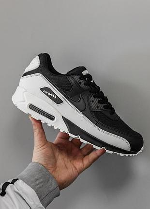 Чорно-білі кросівки унісекс nike air max 90 black white х ейр макс 38