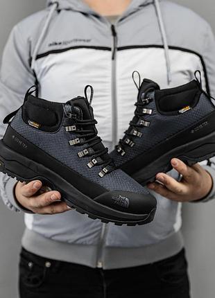 Серые мужские кроссовки the north face glenclyffe gore-tex grey black winter fur х норт фейс 46