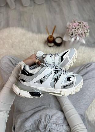 Женские белые кроссовки balenciaga track white black x баленсиага трек 40