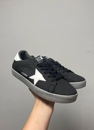 Черные кроссовки унисекс golden goose black white grey х голден гус 36