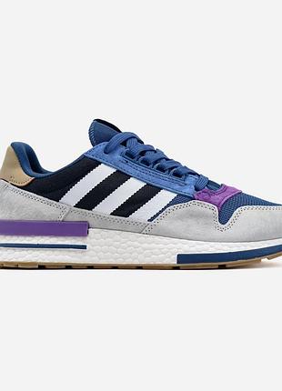Чоловічі сірі кросівки adidas zx 500 blue purple grey x зх 500 43