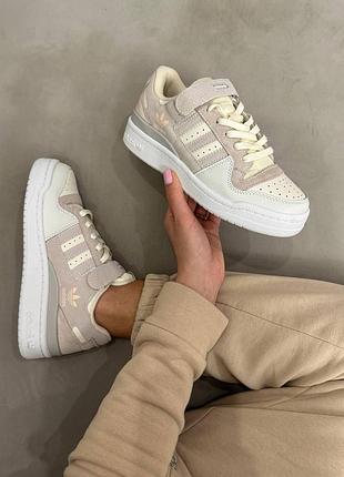 Жіночі сірі кросівки adidas forum low grey white х форум 38