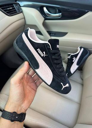 Черные женские кроссовки puma speedcat og black mauve mist х пума 36