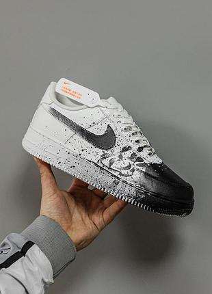 Белые кроссовки унисекс nike air force 1 low white black х найк эйр форс 40