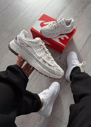 Білі кросівки унісекс nike p 6000 summit white light bone х найк 44