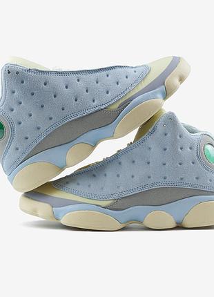 Блакитні кросівки унісекс air jordan 13 solefly blue x джордан 45
