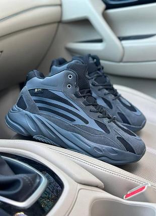 Сірі замшеві кросівки унісекс adidas yeezy boost 700 grey black winter fur x буст 41
