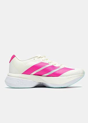 Белые женские кроссовки adidas adizero boston 13 bright pink x адидас 39