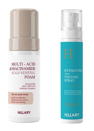 Набір для об’єму волосся та себорегуляції шкіри голови hillary hair volume & scalp sebum control set