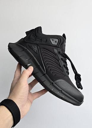Мужские черные кроссовки reebok zig kinetica black winter fur х рибок 44