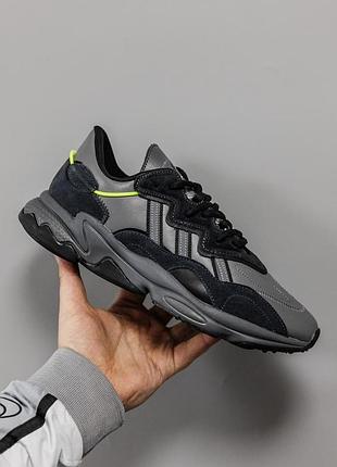 Мужские серые кроссовки adidas ozweego grey black х озего 43