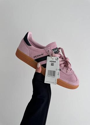 Женские розовые кроссовки adidas spezial pink black х адидас 38