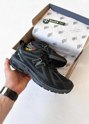 Черные мужские кроссовки new balance 1906r black gold gore-tex termo x нью беланс 41