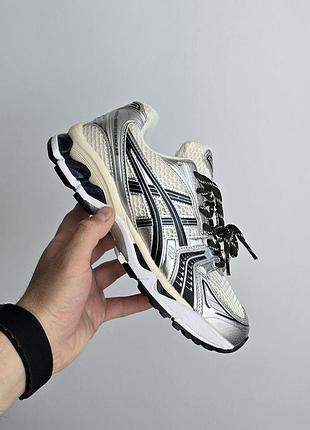 Серые кроссовки унисекс asics gel kayano 14 beige silver black х асикс 39