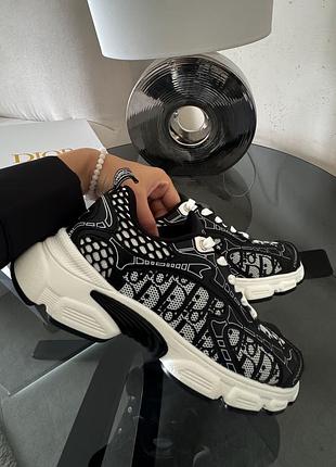 Чорні жіночі кросівки dior chrono sneaker black grey х діор 38