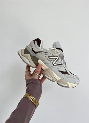 Замшеві бежеві кросівки new balance 9060 grey matter timberwolf covert green х нью беланс 40