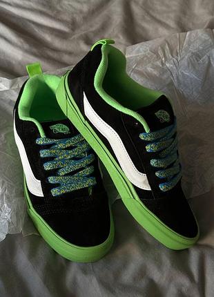 Чорні кеди унісекс vans knu skool pop outsole green х ванс 41