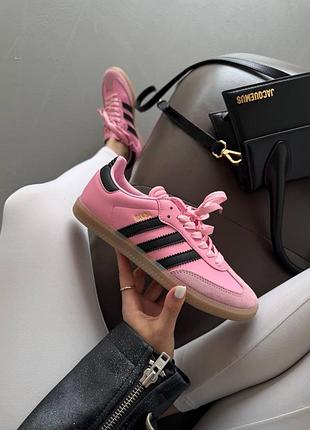 Женские розовые кроссовки adidas samba notitle pink navy black x адидас самба 40