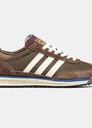 Коричневые кроссовки унисекс adidas sl 72 brown white х адидас 37