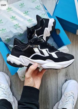 Черные мужские кроссовки adidas ozweego cordura black white х озвиго 44