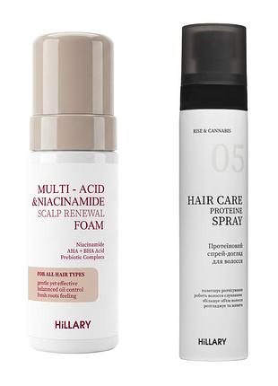 Набір для глибокого очищення шкіри голови та захисту волосся hillary deep scalp cleansing & hair protection set