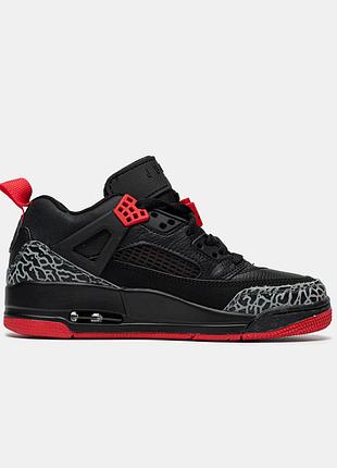 Чорні кросівки унісекс jordan 3 spigzike low black red х джордан 38