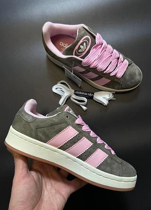 Жіночі сірі кросівки замшеві adidas campus grey pink x адидас кампус 39