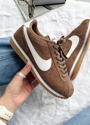 Жіночі коричневі кросівки nike cortez vintage suede brown х кортез 38