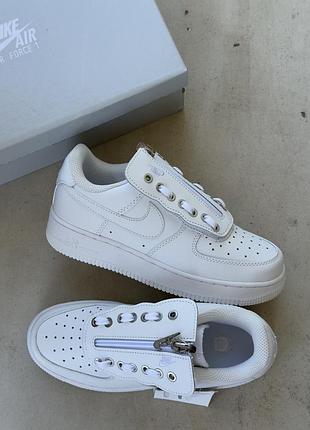 Белые кроссовки унисекс nike air force 1 shroud white zip х найк эйр форс 38