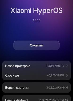 Смартфон xiaomi redmi note 15 
6/128 gb 8