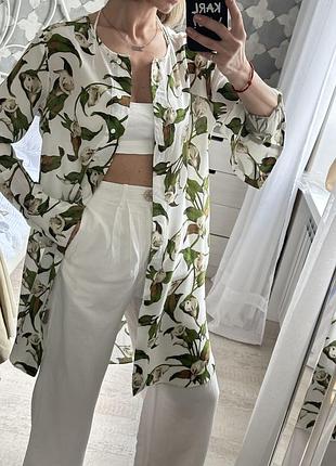 Шовкова подовжена блуза 100% шовк modern rarity