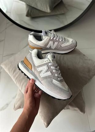 Женские бежевые кроссовки new balance 574 legacy light grey mustard х нью беланс 40