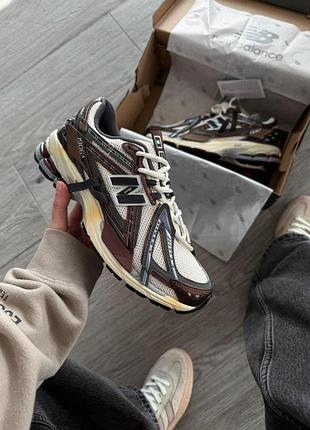 Бежеві кросівки унісекс new balance 1906 a brown х нью беланс 44