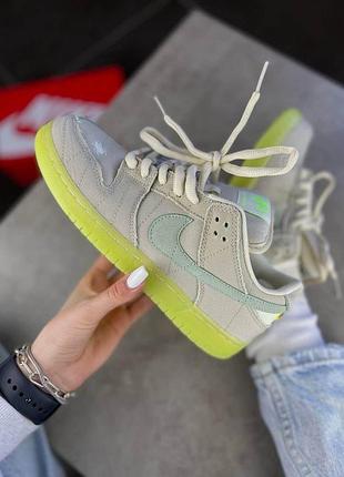 Бежевые кроссовки унисекс nike sb dunk low mummy beige lime х данк 42