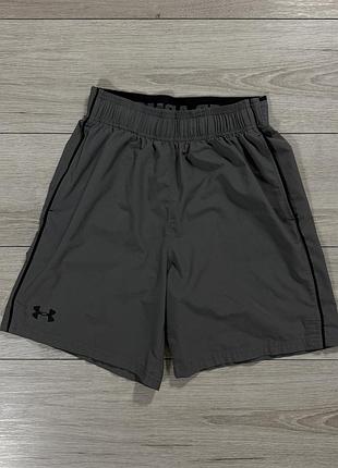 Сірі спортивні шорти андер армор under armour woven shorts, sm, оригінал