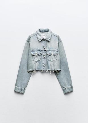 Укорочена джинсова куртка zara