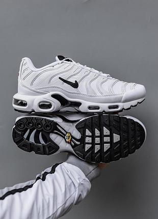 Мужские белые кроссовки nike air max tn plus white black х эйр макс тн 40
