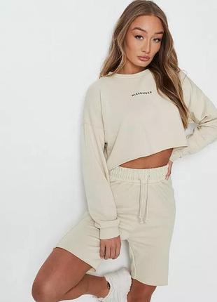 Костюм женский летний трикотажный missguided бежевый 40, xs