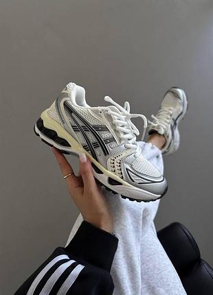Серые кроссовки унисекс asics gel kayano 14 white silver black х асикс 41