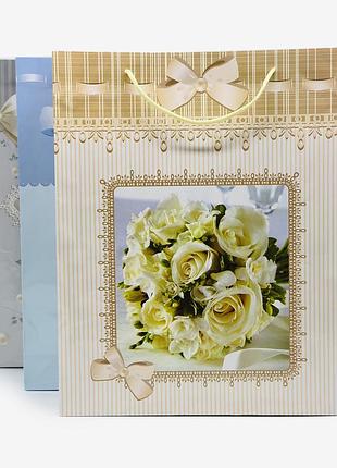 Пакет подарочный свадебный "wedding" для денег и подарков, тематический дизайн, упаковка для молодоженов
