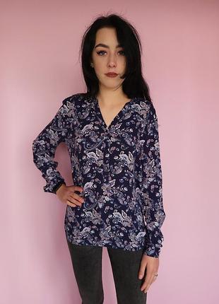 Блуза в абстрактний принт reserved синя 48, xl