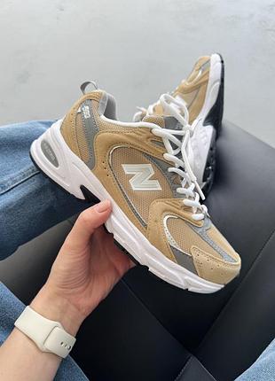 Женские бежевые кроссовки new balance 530 brown grey white х нью беланс 36