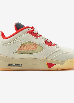 Бежеві кросівки унісекс nike air jordan 5 retro low chinese new year х джордан 44
