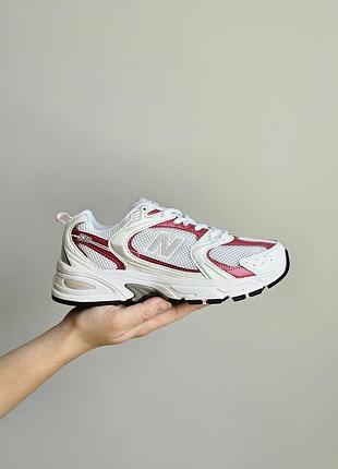 Женские белые кроссовки new balance 530 white red х нью беланс 39