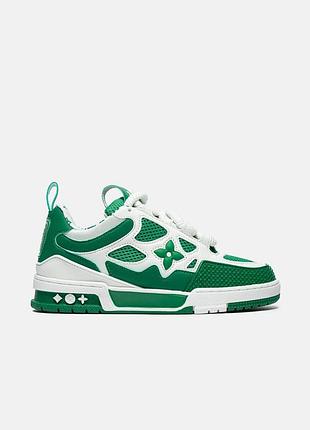 Белые мужские кроссовки louis vuitton skate 1854 white green х луи виттон 43