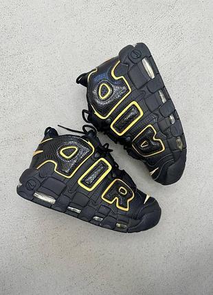Чорні кросівки унісекс nike air more uptempo 96 france black gold х аптемпо 37